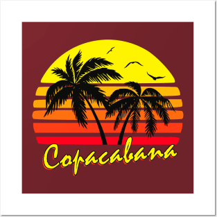 Copacabana Retro Sunset Posters and Art